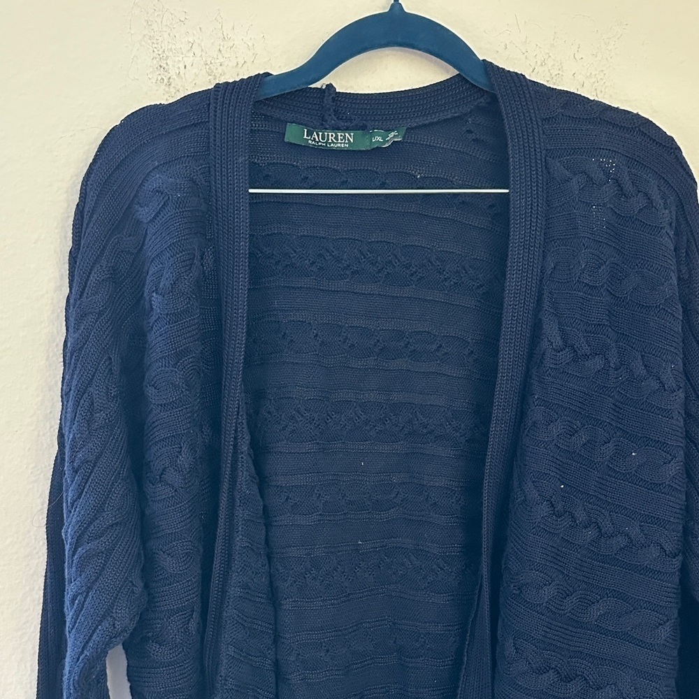Ralph Lauren Navy Cable Knit Cardigan